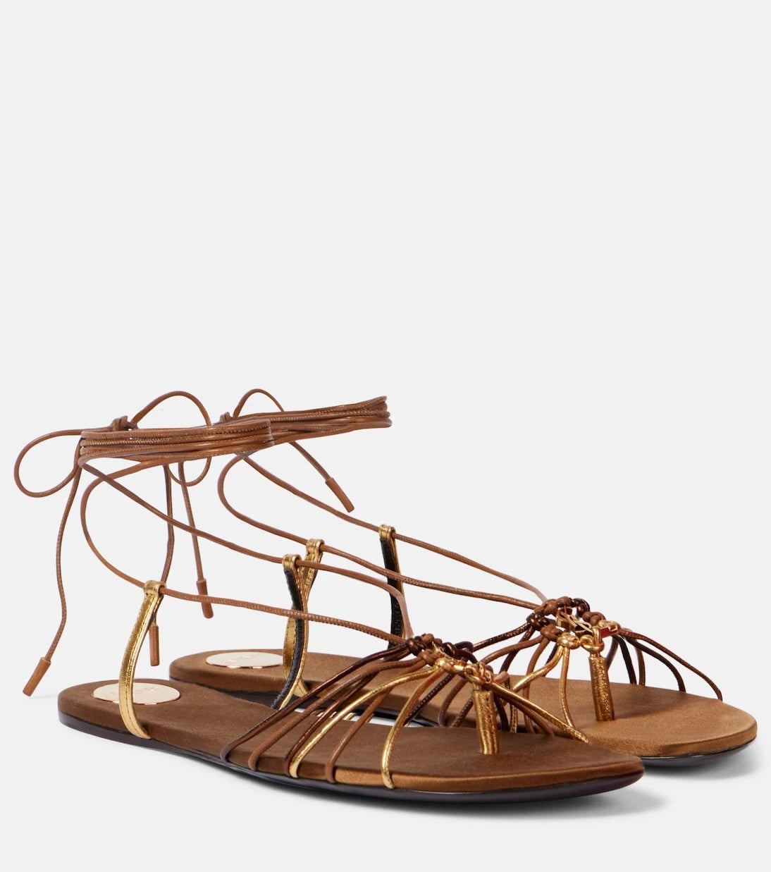 Saint Laurent - Babylone Cassandre leather sandals