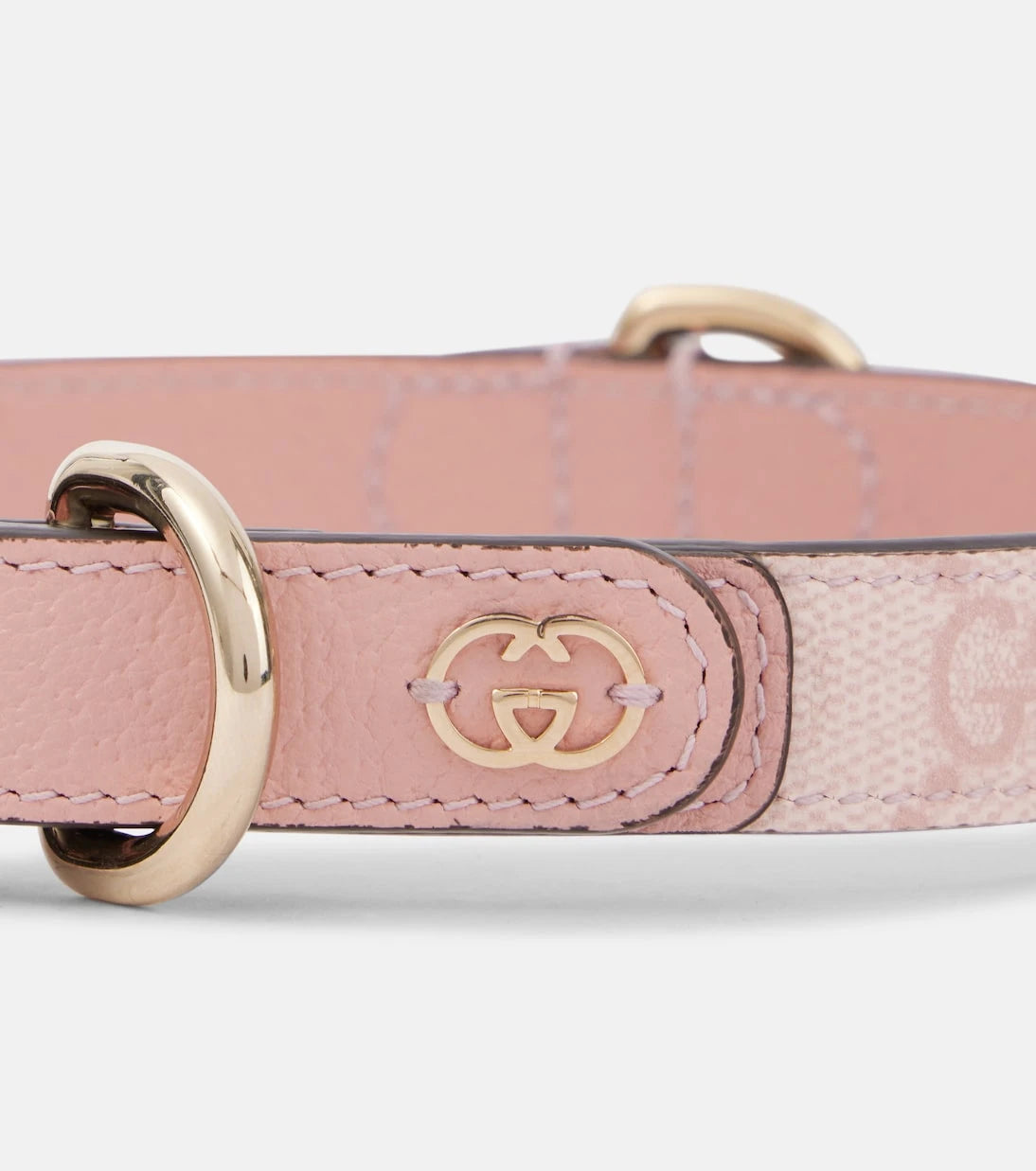 Gucci - GG leather-trimmed dog collar