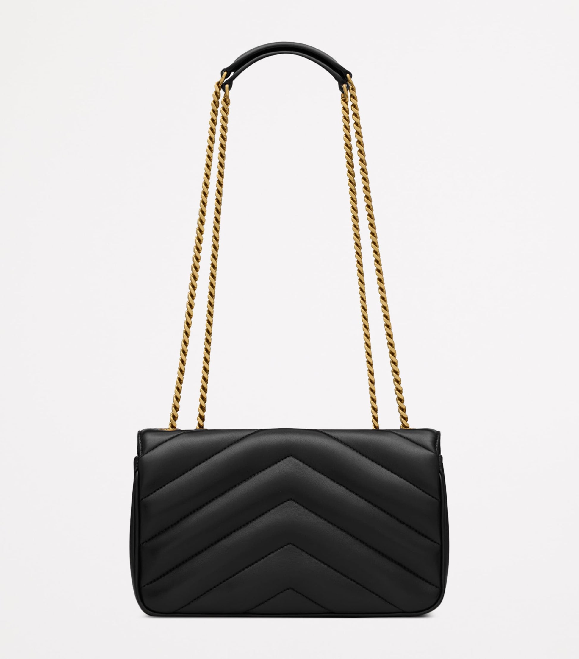 Saint Laurent Black Small Loulou Matelassé Shoulder Bag