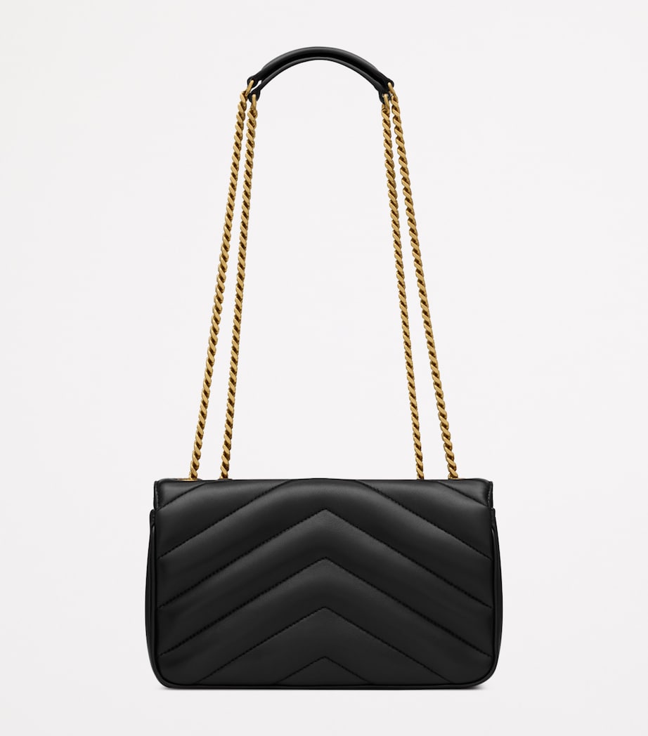Saint Laurent Black Small Loulou Matelassé Shoulder Bag