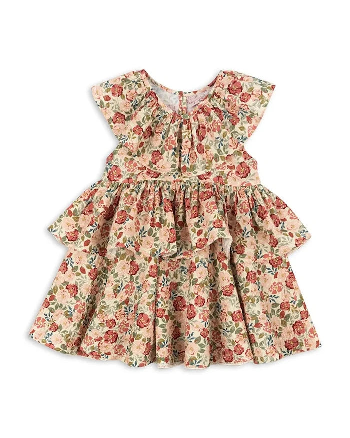 Konges Sløjd BELLA FRILL DRESS GOTS Çocuk Pamuk Elbise