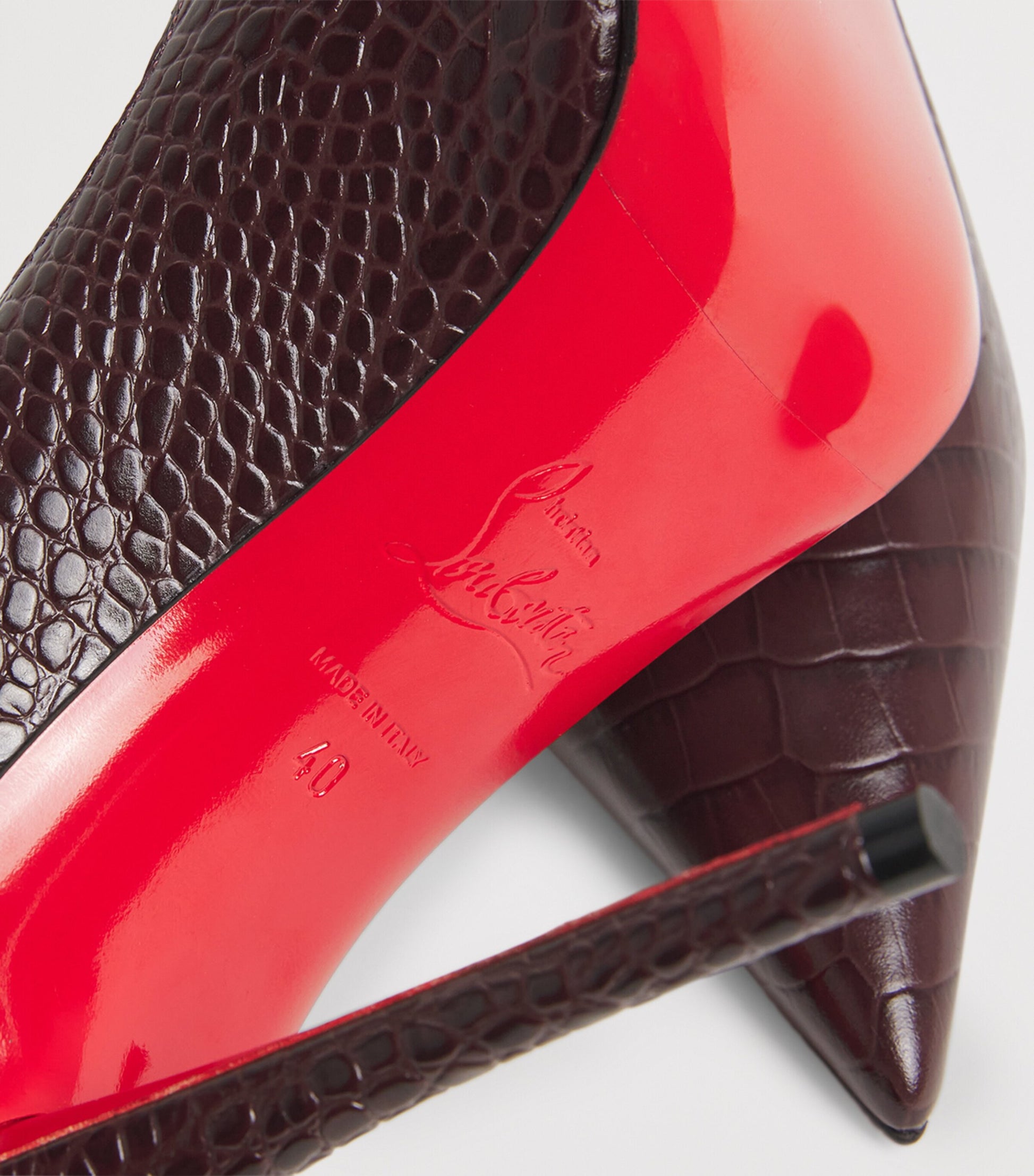 Christian Louboutin Red Miss Z Alligator-Embossed Leather Pumps 100