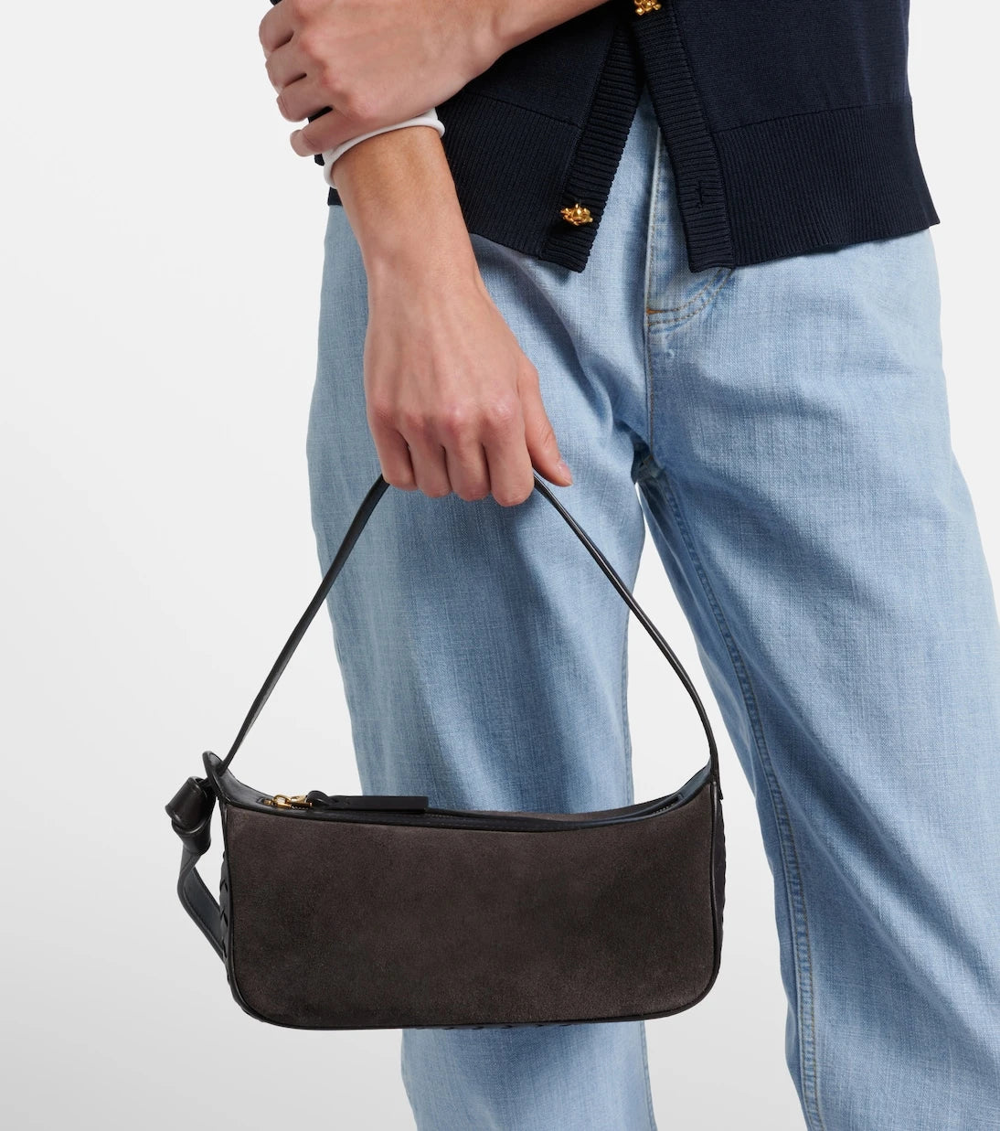 Bottega Veneta - Nodo Small suede shoulder bag