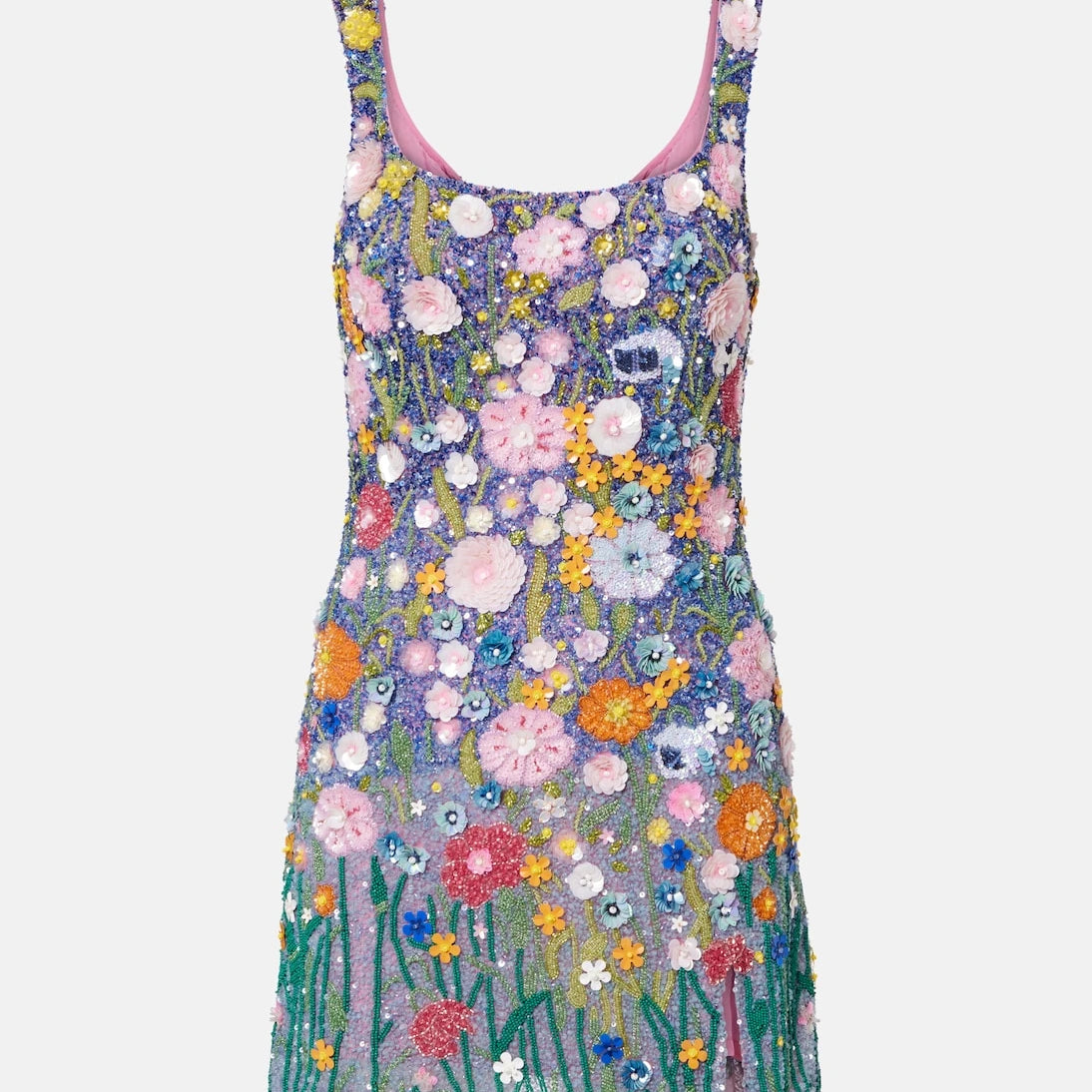 Là Fuori - Embroidered floral-appliqué minidress