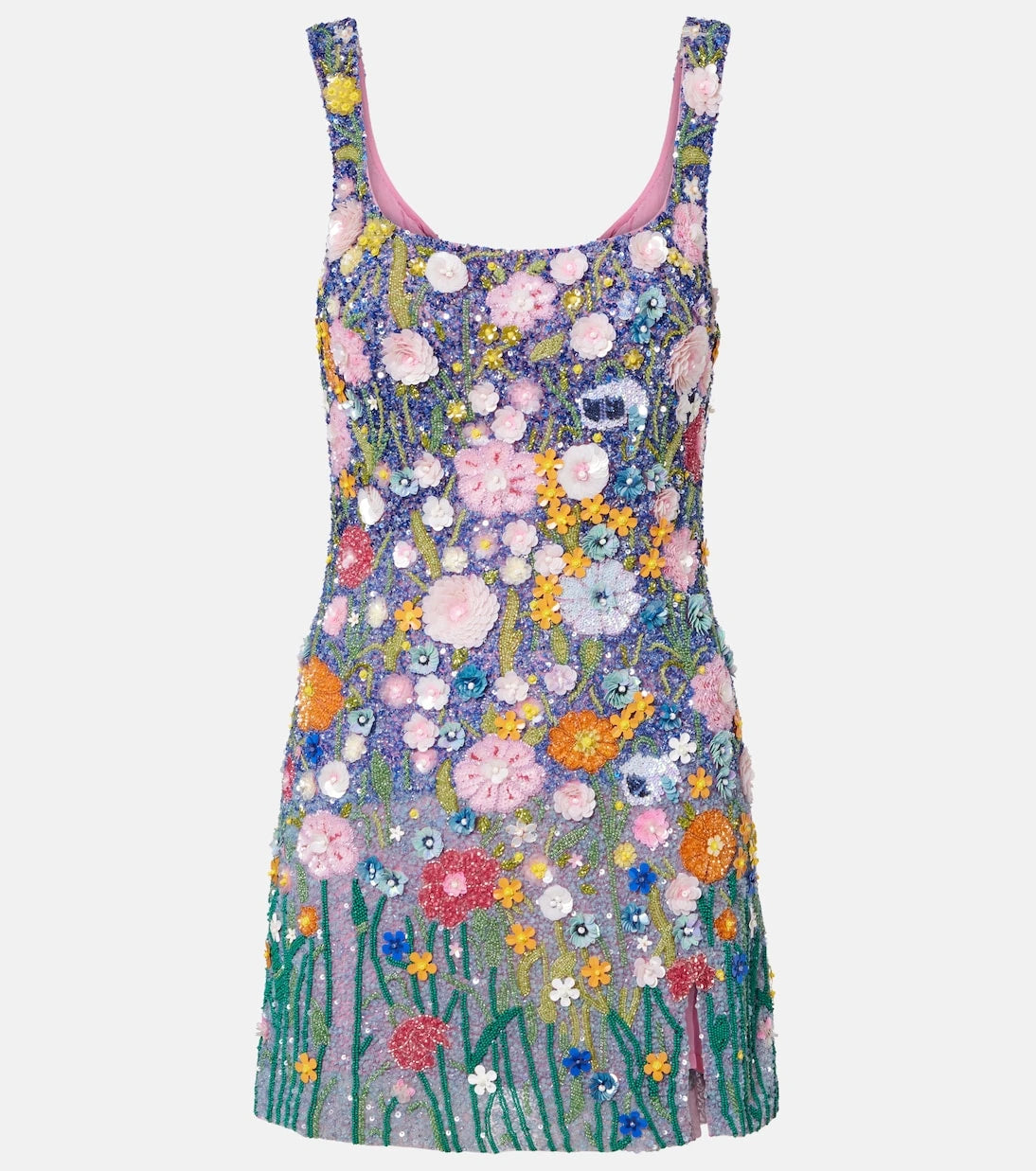 Là Fuori - Embroidered floral-appliqué minidress