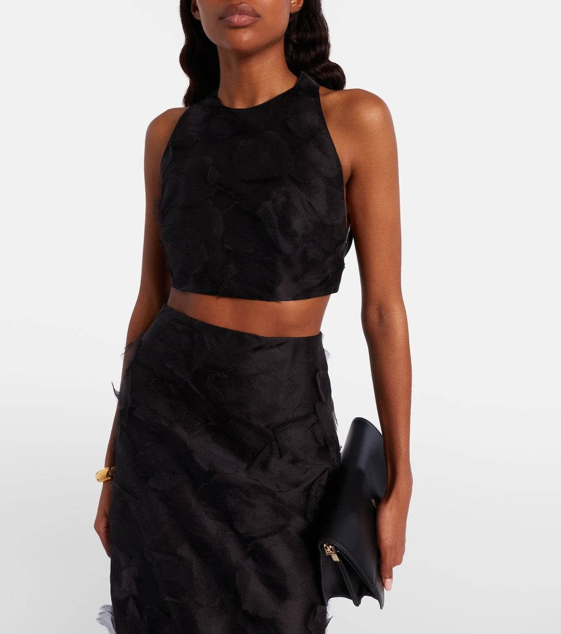 Max Mara - Fumetto silk fil coupé crop top