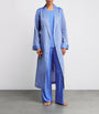 Blue Cotton Contrast-Trim Robe