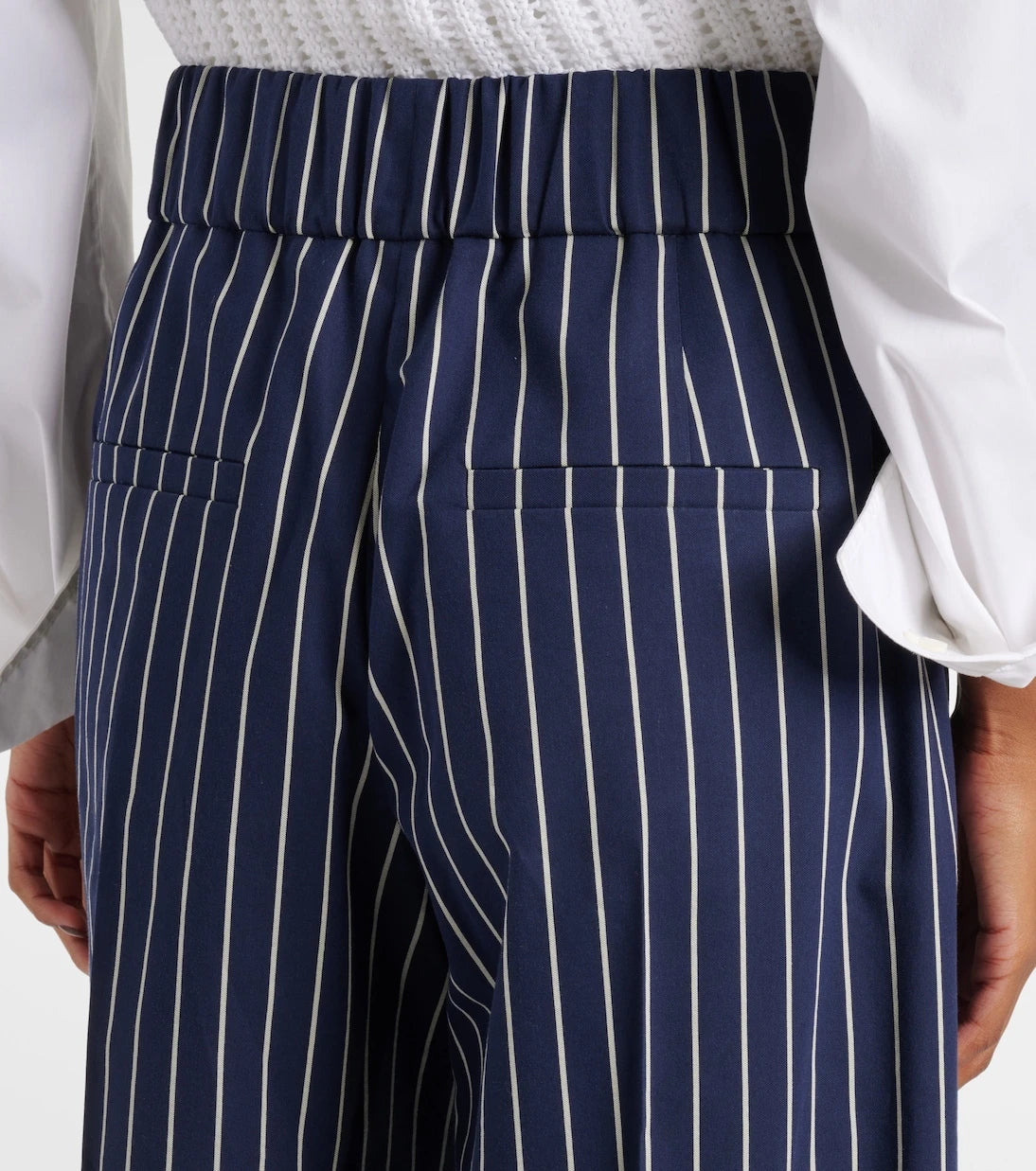Brunello Cucinelli - Cotton and silk wide-leg pants