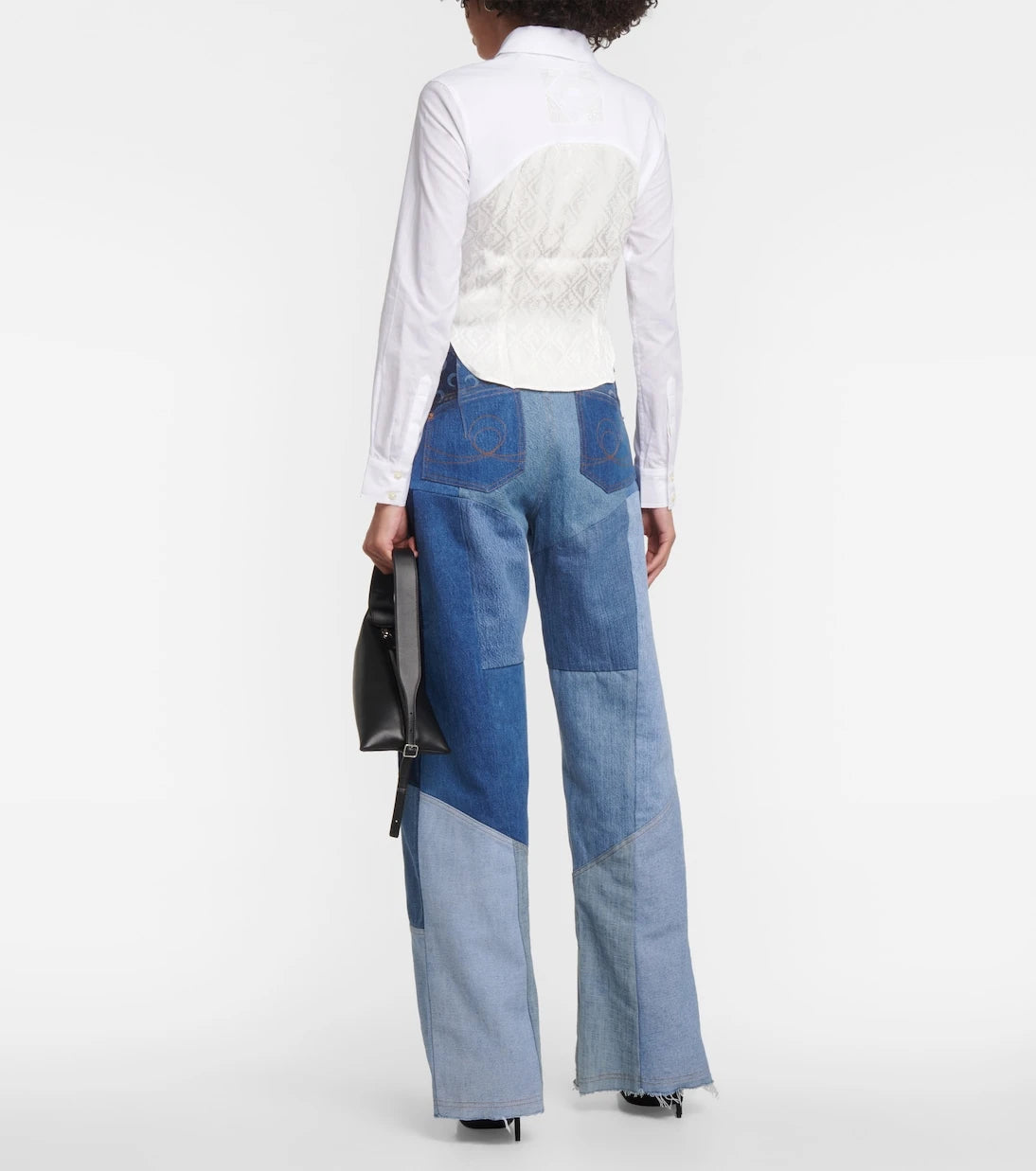 Marine Serre - Embroidered openwork linen shirt