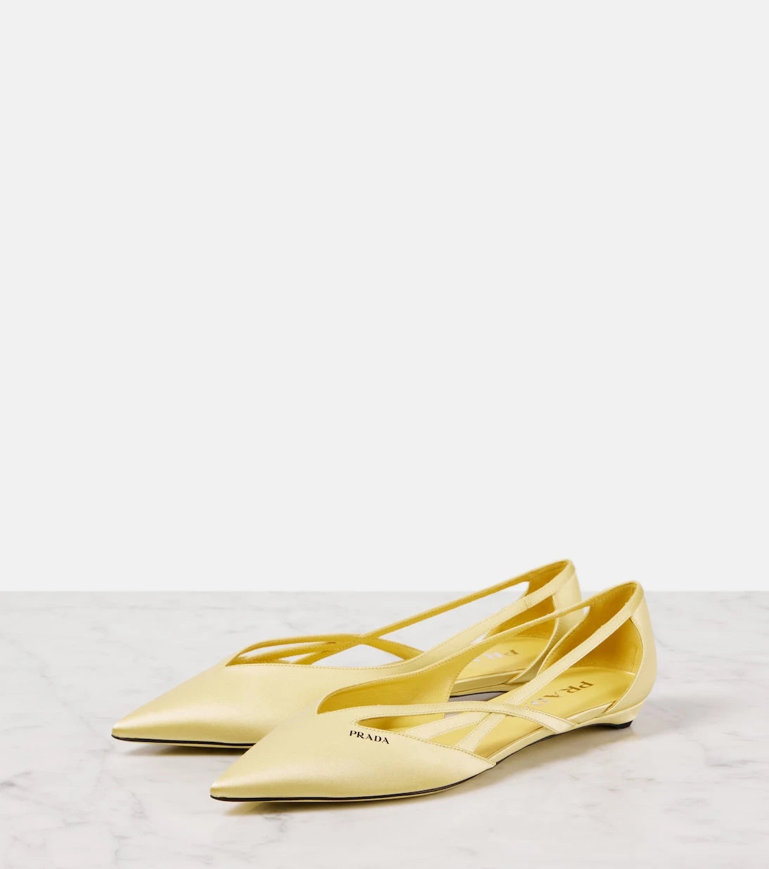 Prada - Logo satin ballet flats