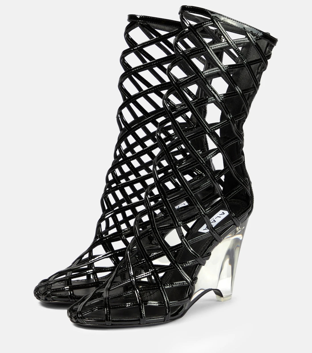 Alaïa - Leather wedge ankle boots