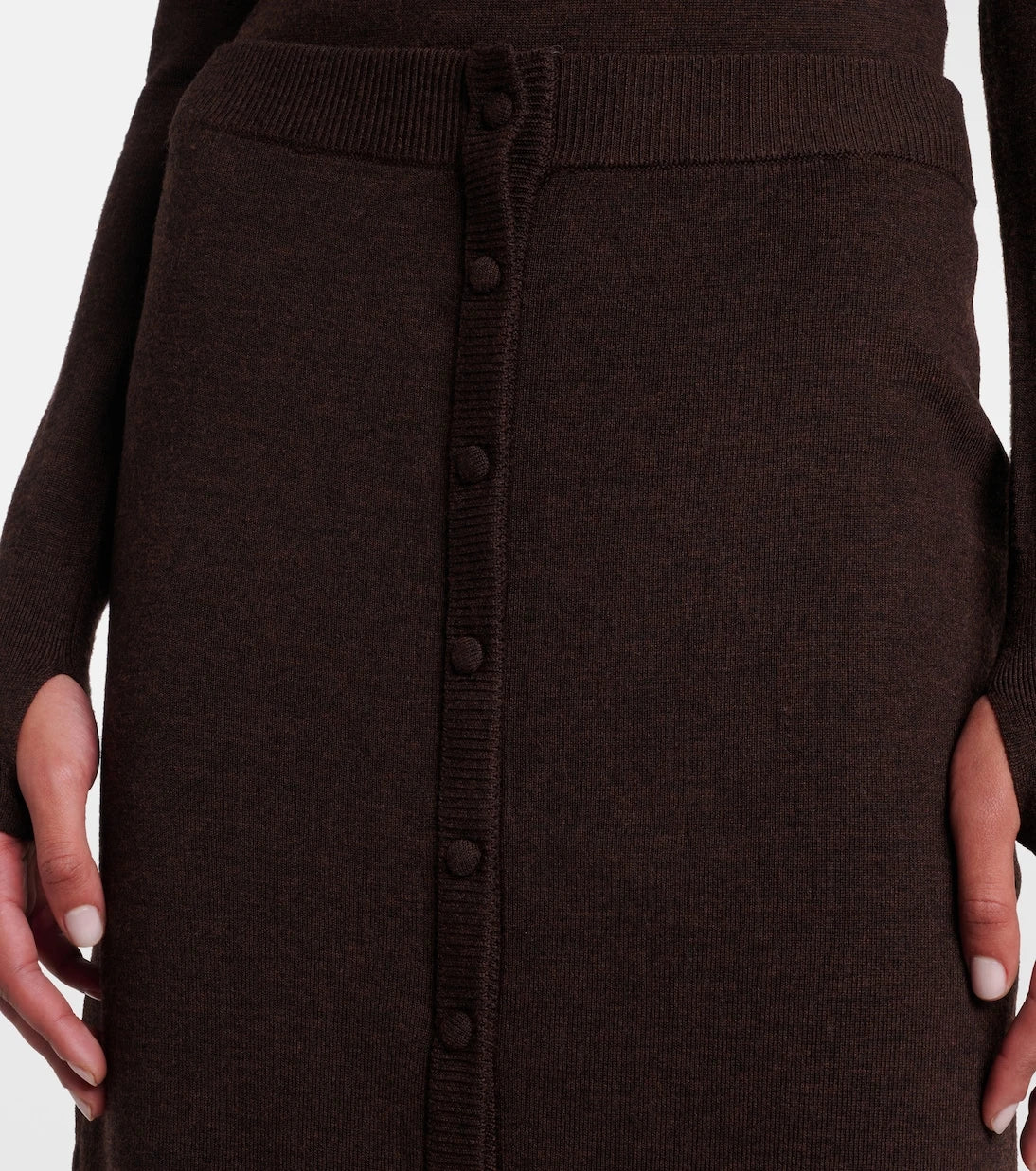 Victoria Beckham - Knitted wool-blend midi skirt
