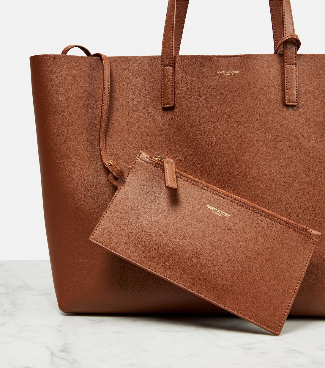 Saint Laurent - Shopping E/W leather tote bag