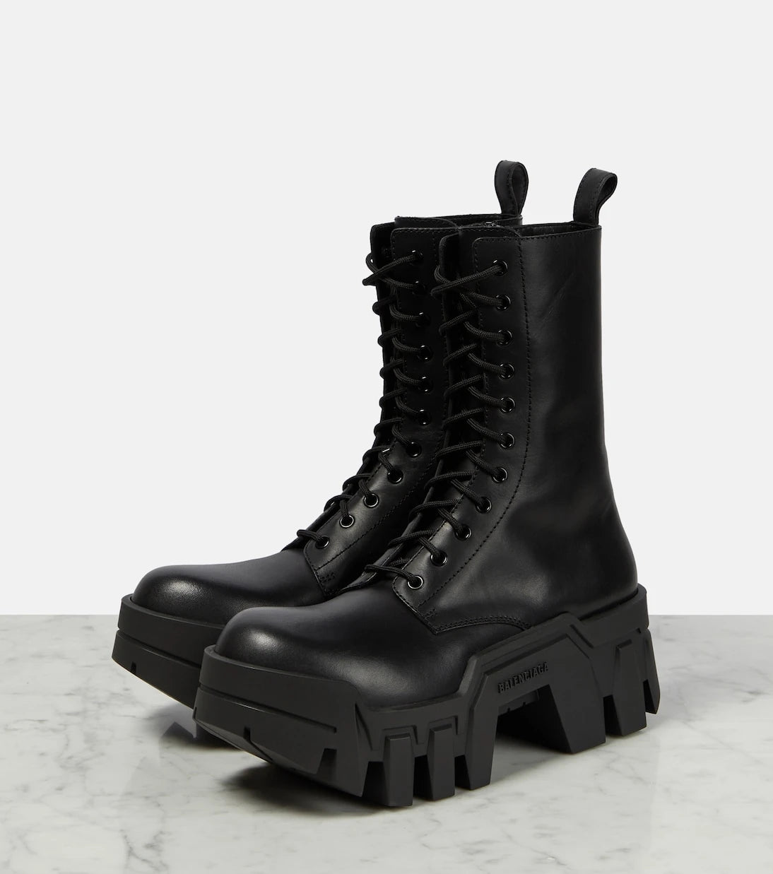 Balenciaga - Bulldozer lace-up leather ankle boots