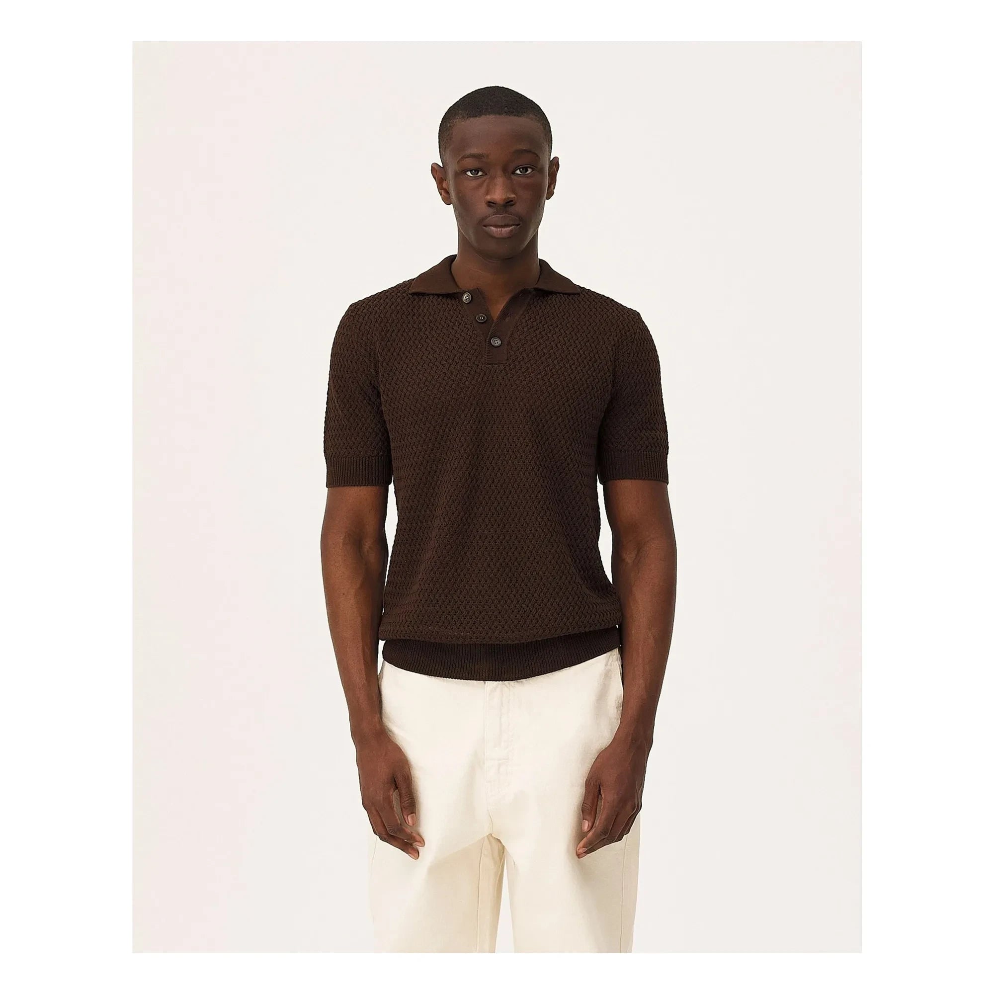 Noyoco - Haring organic cotton polo shirt | Dark Brown