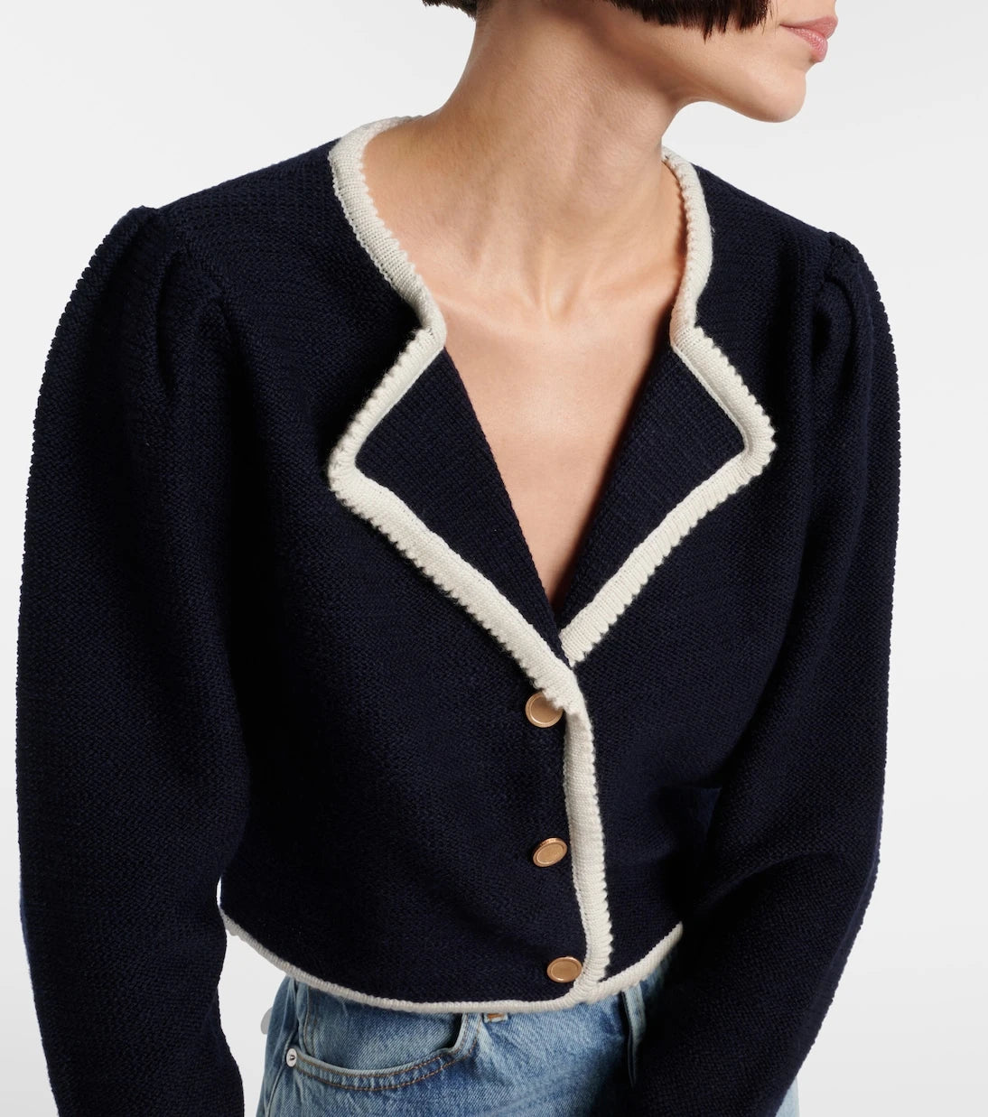 Frame - Corded Cardi knitted wool and cotton top