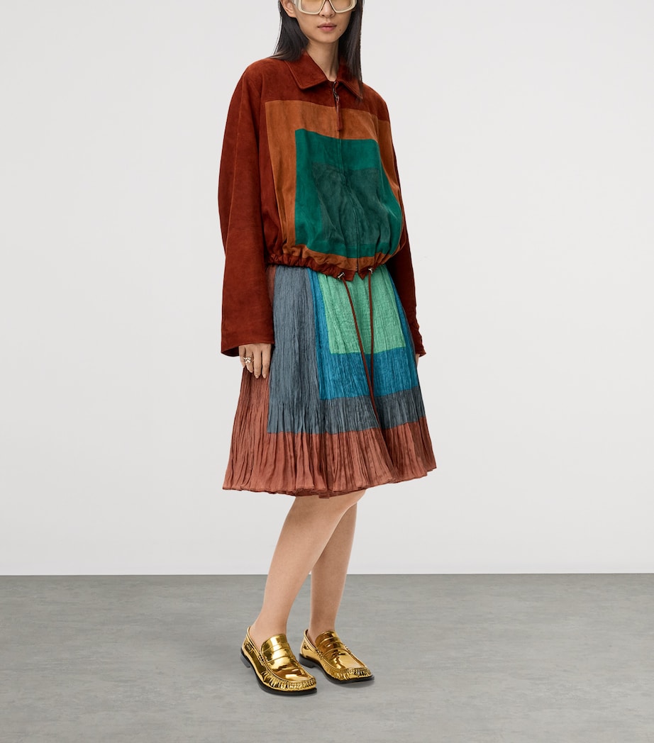 LOEWE Brown Suede Balloon Shirt Jacket