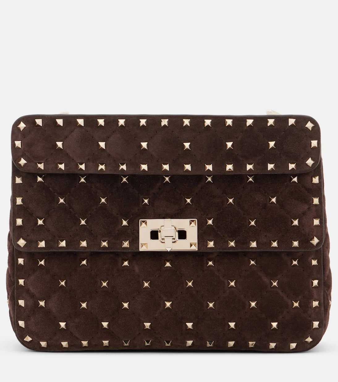Valentino Garavani - Rockstud Spike Medium suede top-handle bag