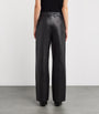 Black Lambskin Sullivan Straight Trousers