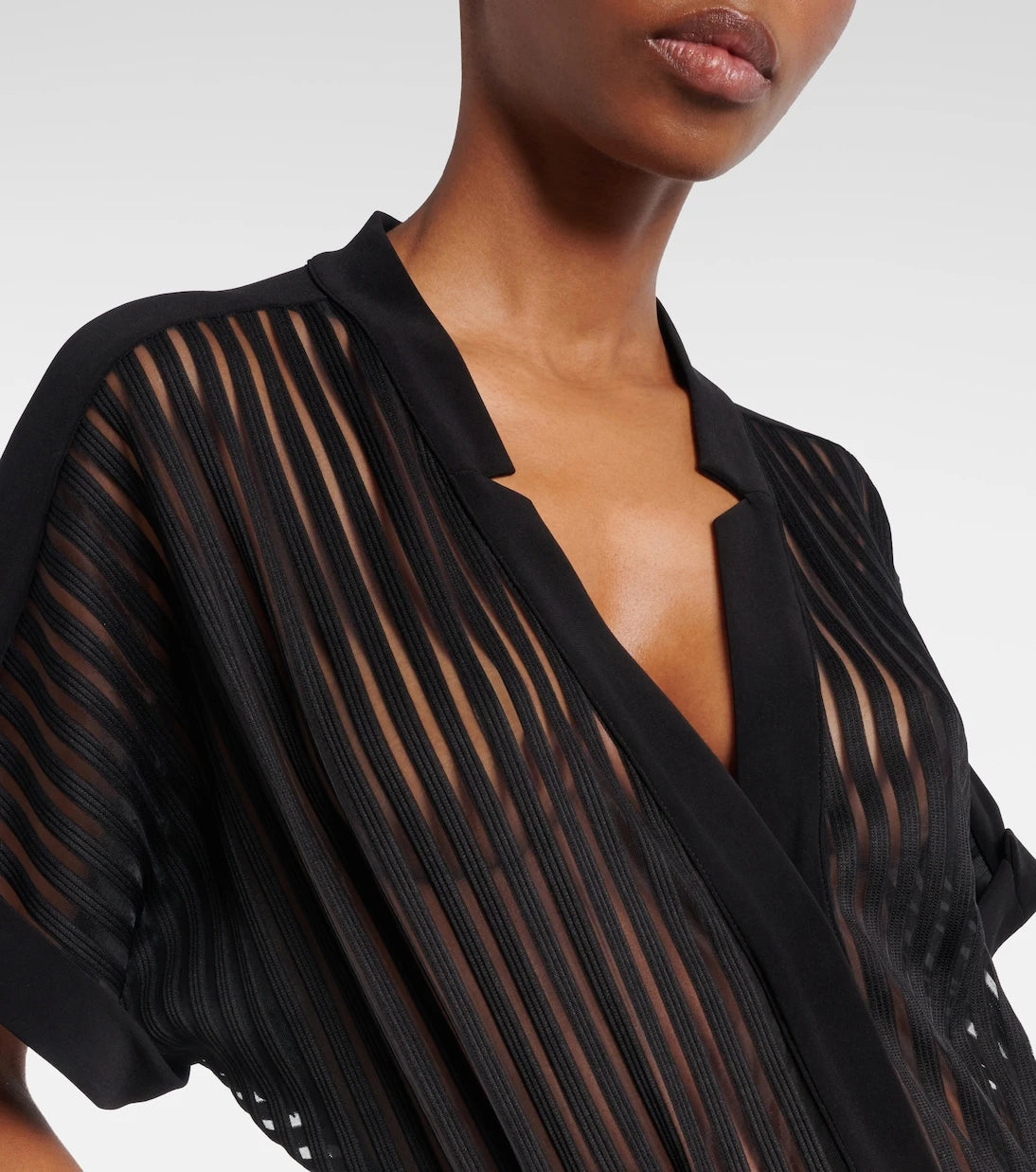 Norma Kamali - Geralyn striped semi-sheer jumpsuit