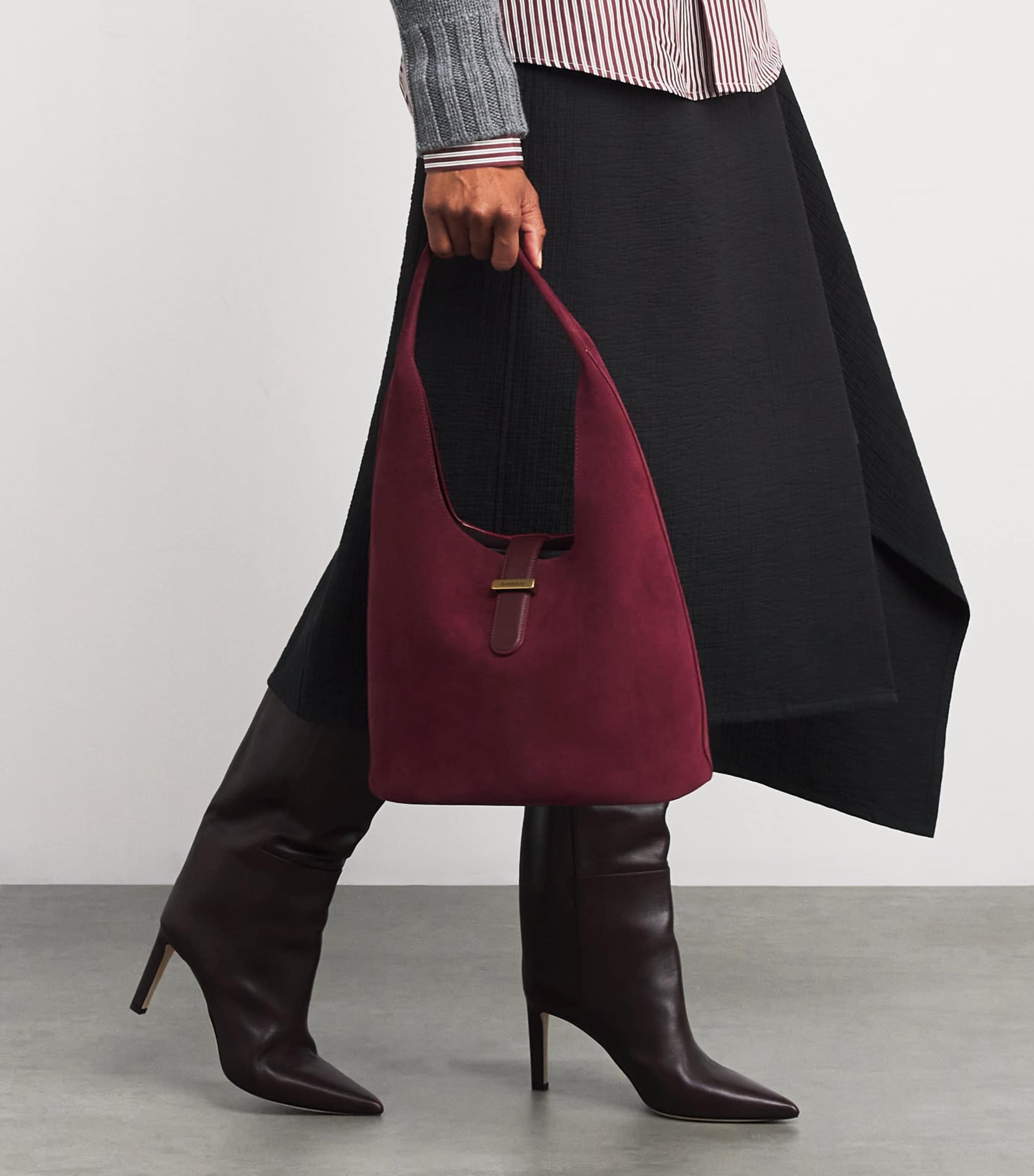 Simkhai Red Suede Khai Shoulder Bag