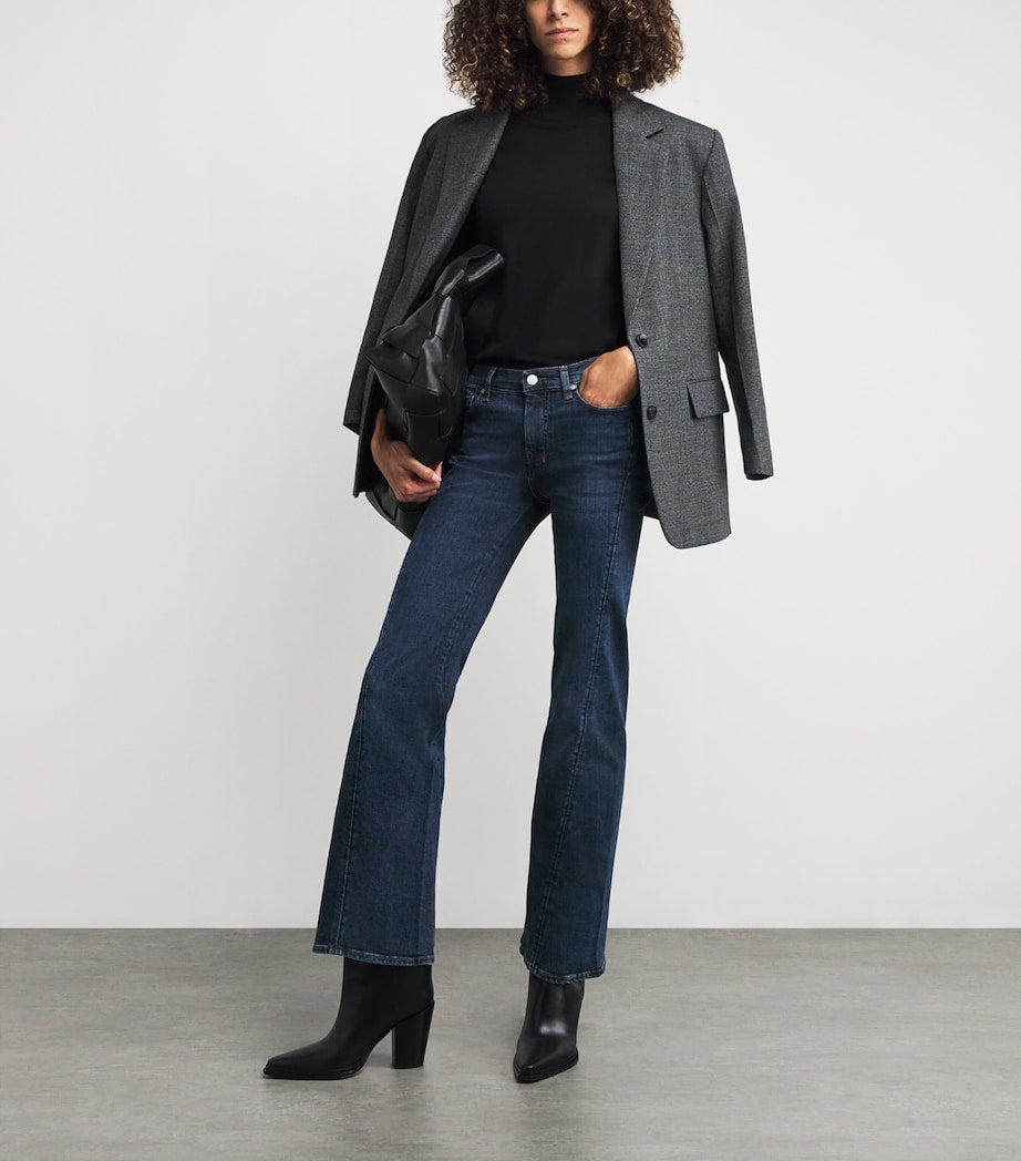 7 For All Mankind Navy Dojo Tailorless Flared Jeans