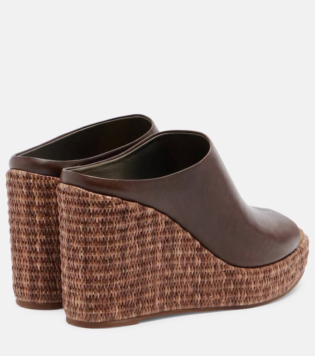 Brunello Cucinelli - Leather espadrille wedges