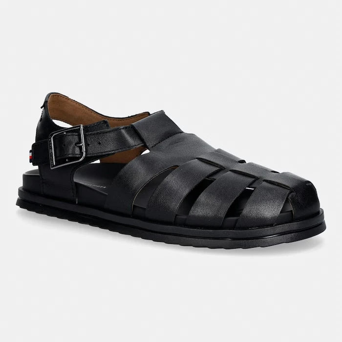 Tommy Hilfiger erkek deri sandalet ADJUSTABLE FISHER LEATHER SANDAL
