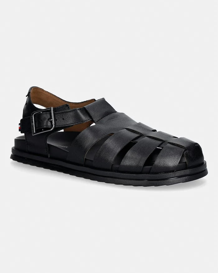 Tommy Hilfiger erkek deri sandalet ADJUSTABLE FISHER LEATHER SANDAL