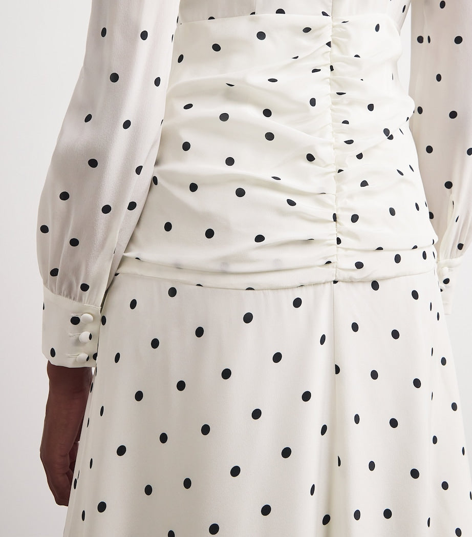 Silk High-Neck Midi Dress