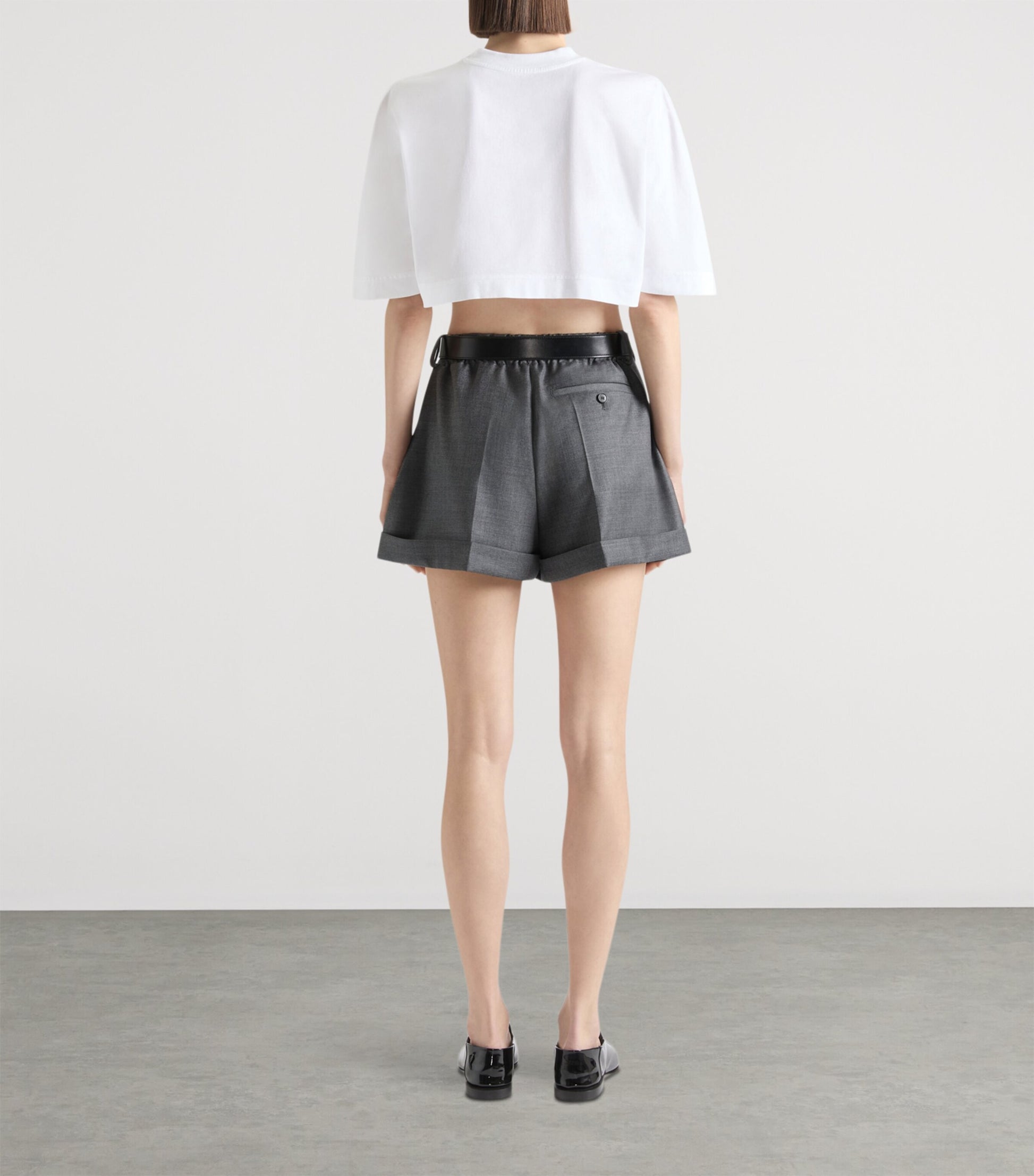 Givenchy Grey Wool Pleated Shorts