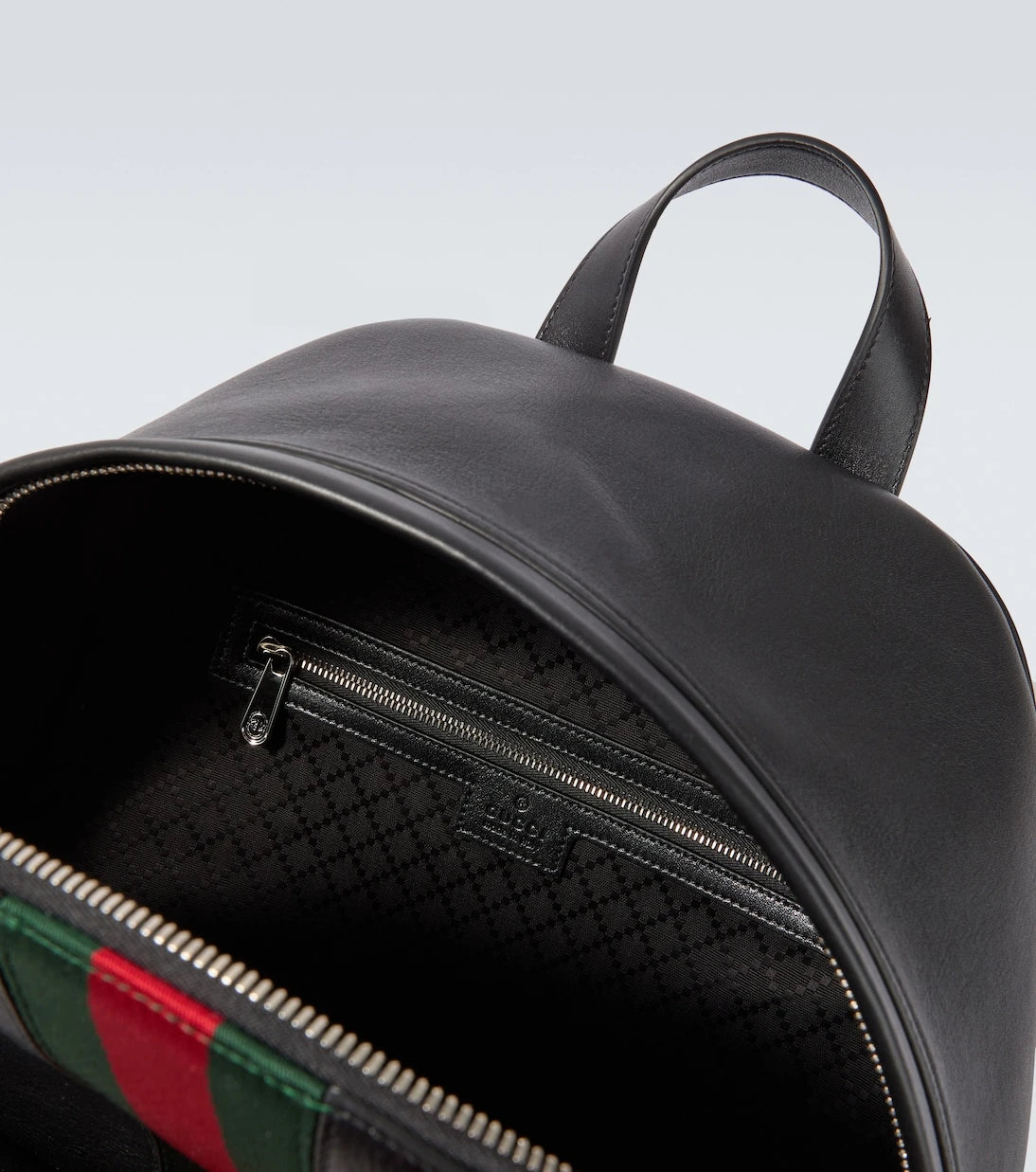 Gucci - Web Stripe leather backpack