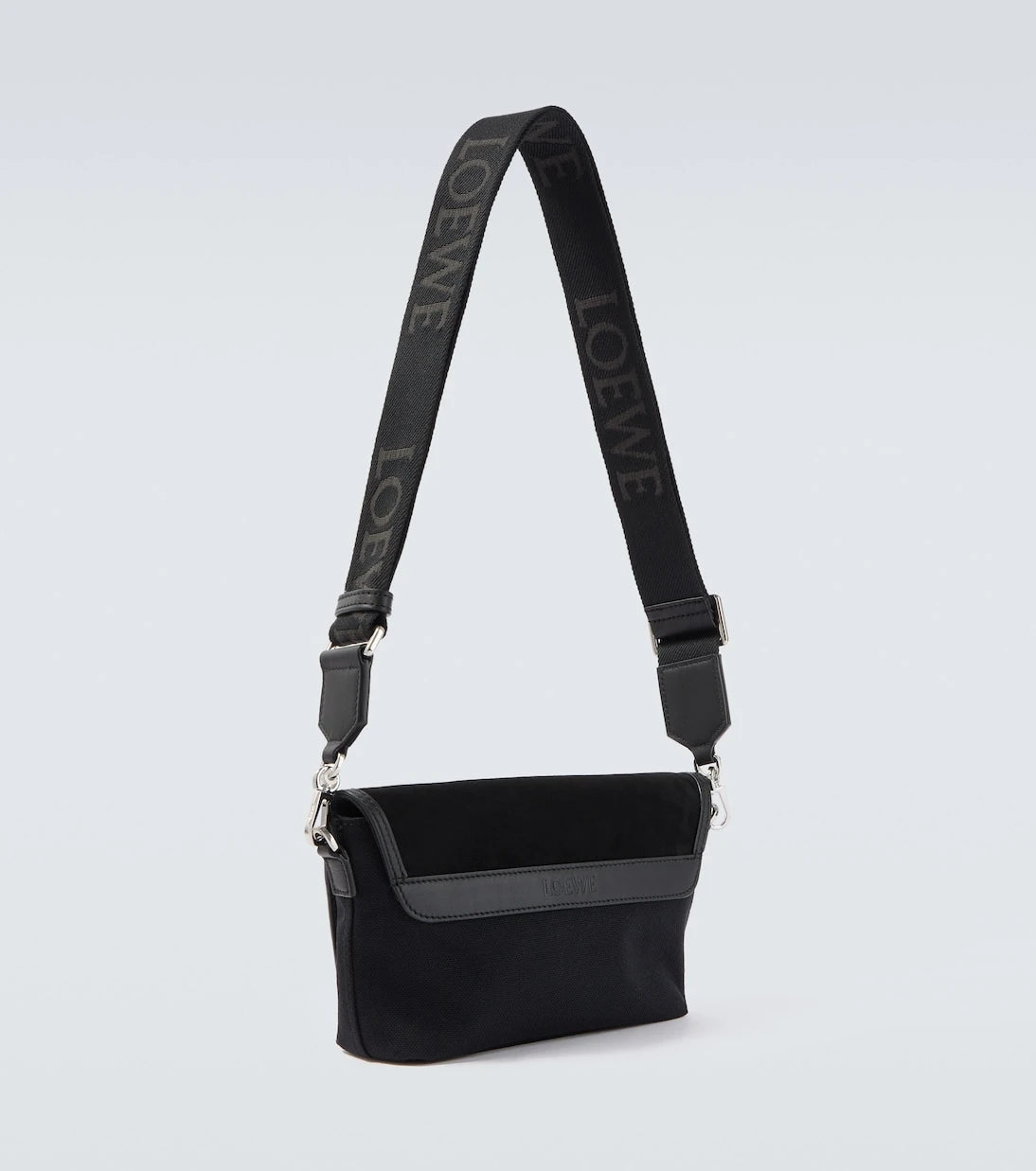 Loewe - Flex Mini canvas and suede messenger bag