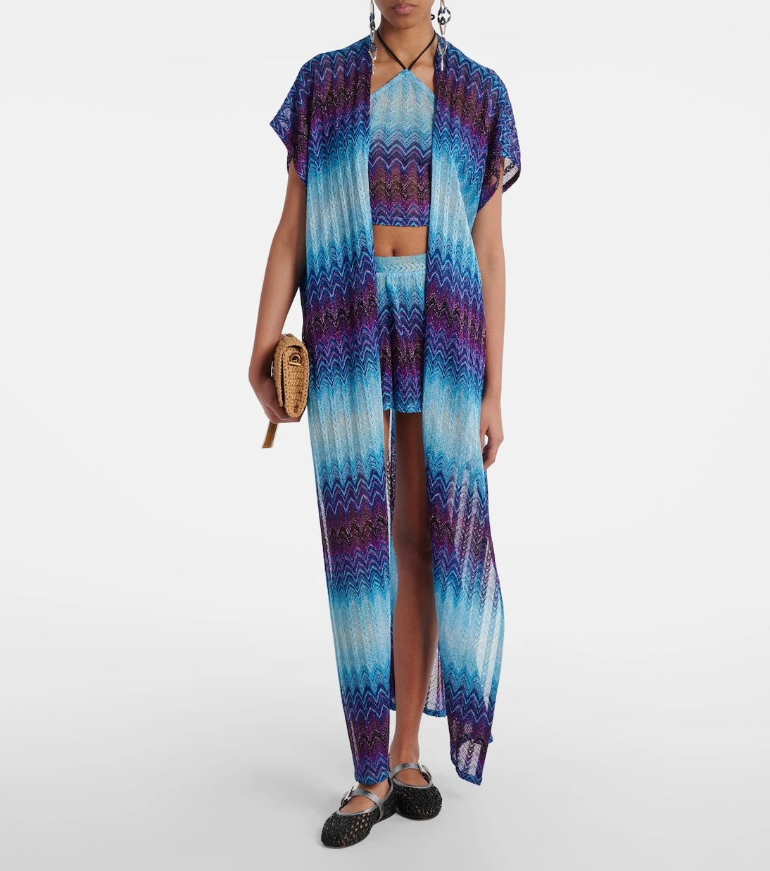 Missoni - بلوزة قصيرة بياقة رسن