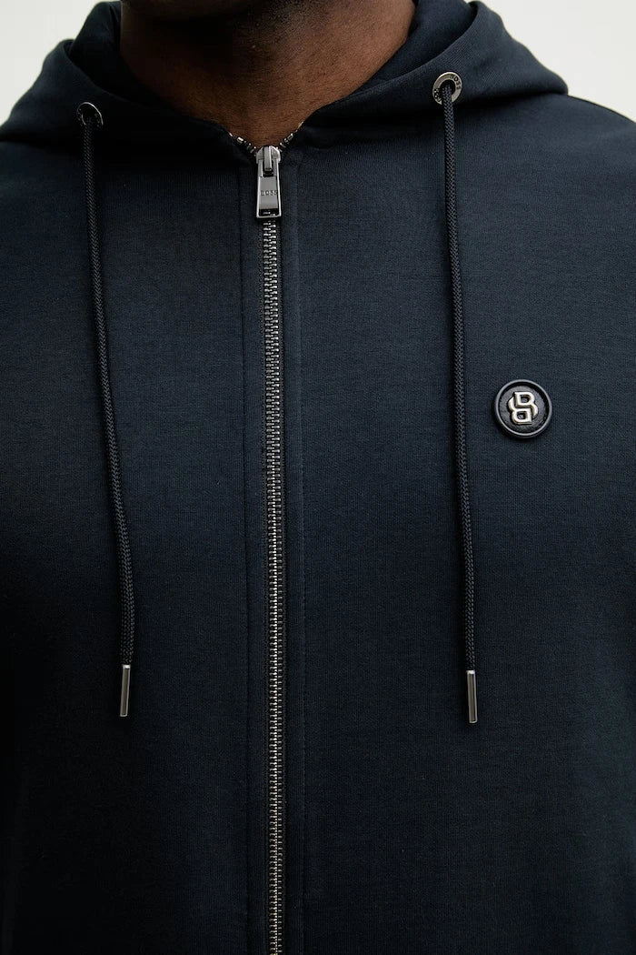 BOSS erkek pamuklu kapüşonlu ve fermuarlı sweatshirt C-Spence 01