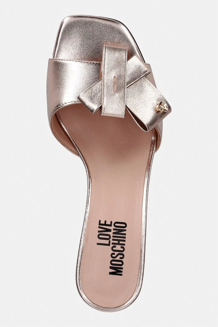 Love Moschino kalın topuklu kadın deri terlik