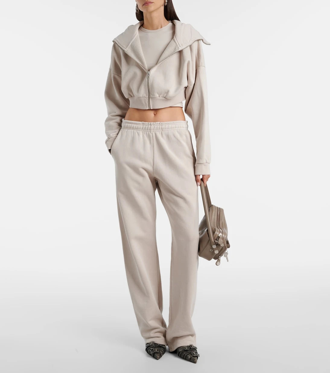 Entire Studios - Zip-up cropped cotton hoodie