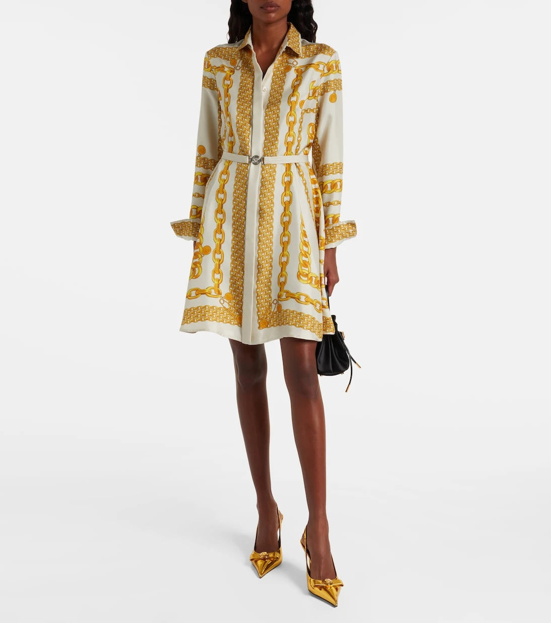 Versace - Gianni Ribbon 85 leather slingback pumps