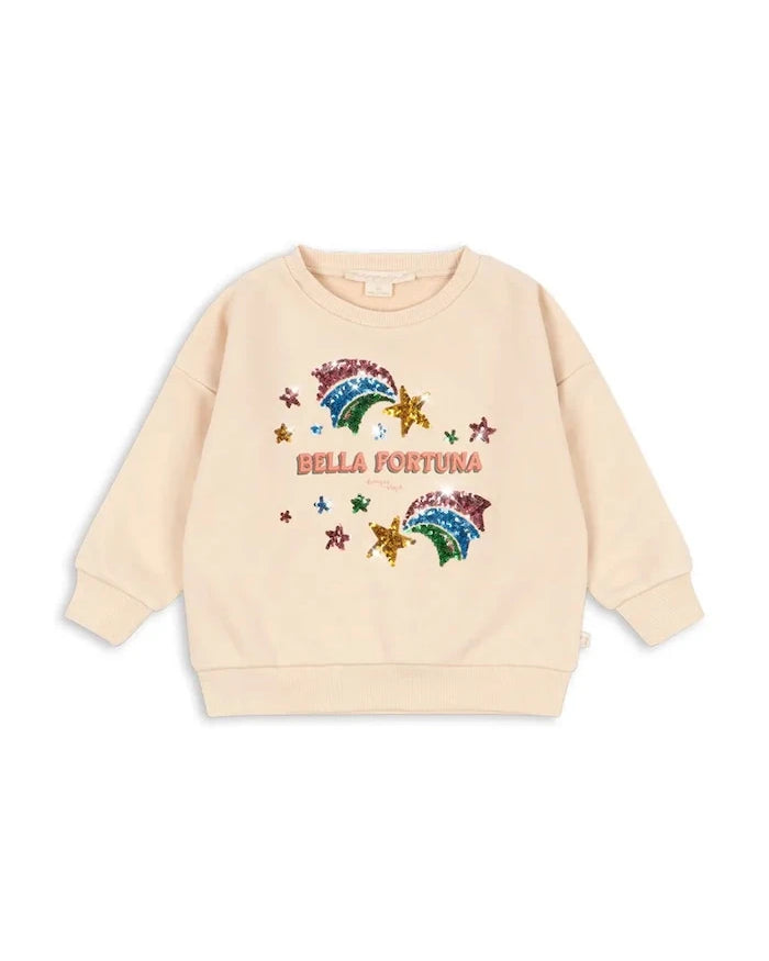Konges Sløjd çocuk pamuklu LOU SEQUIN SWEAT SHIRT GOTS sweatshirt