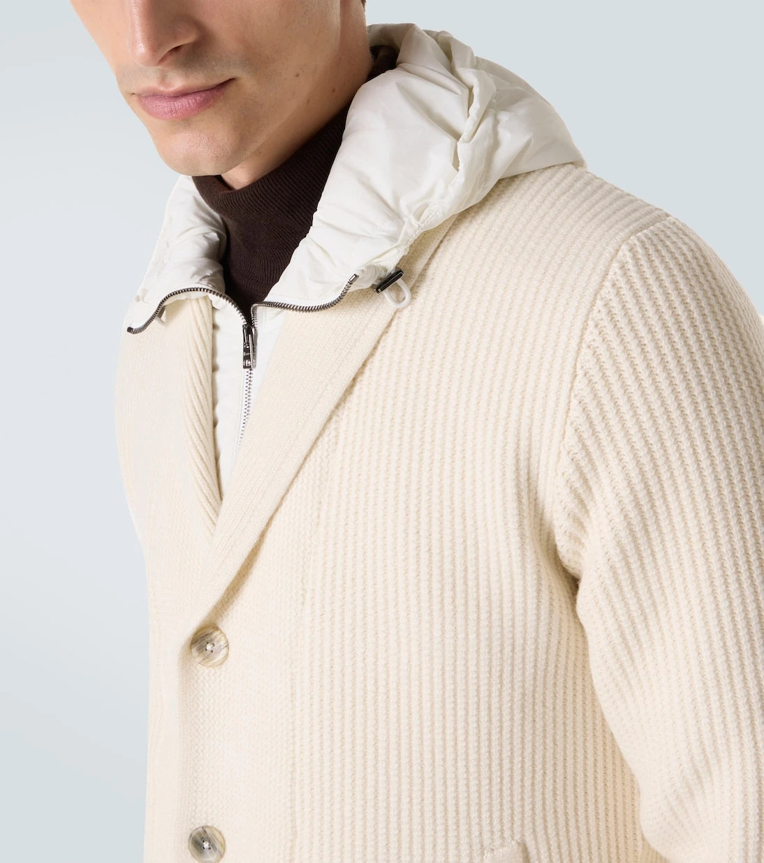 Herno - Ribbed-knit wool cardigan