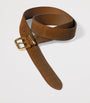 Brown Suede Engraved-Buckle Belt