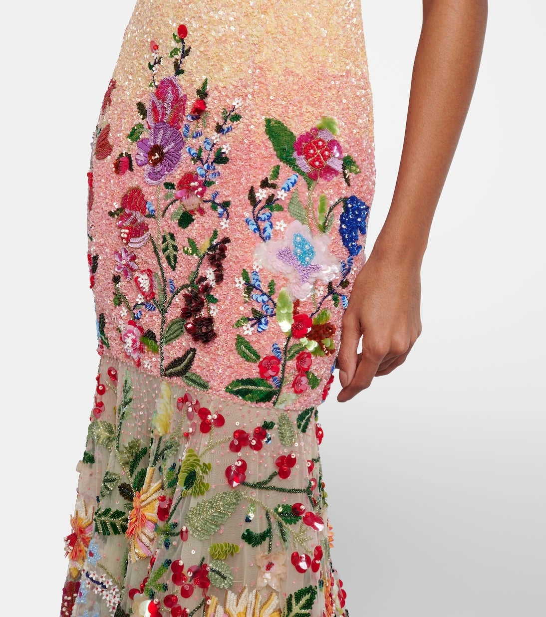 Là Fuori - Botanical Symphone embellished gown