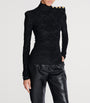 Balmain Black Baroque Jacquard Top