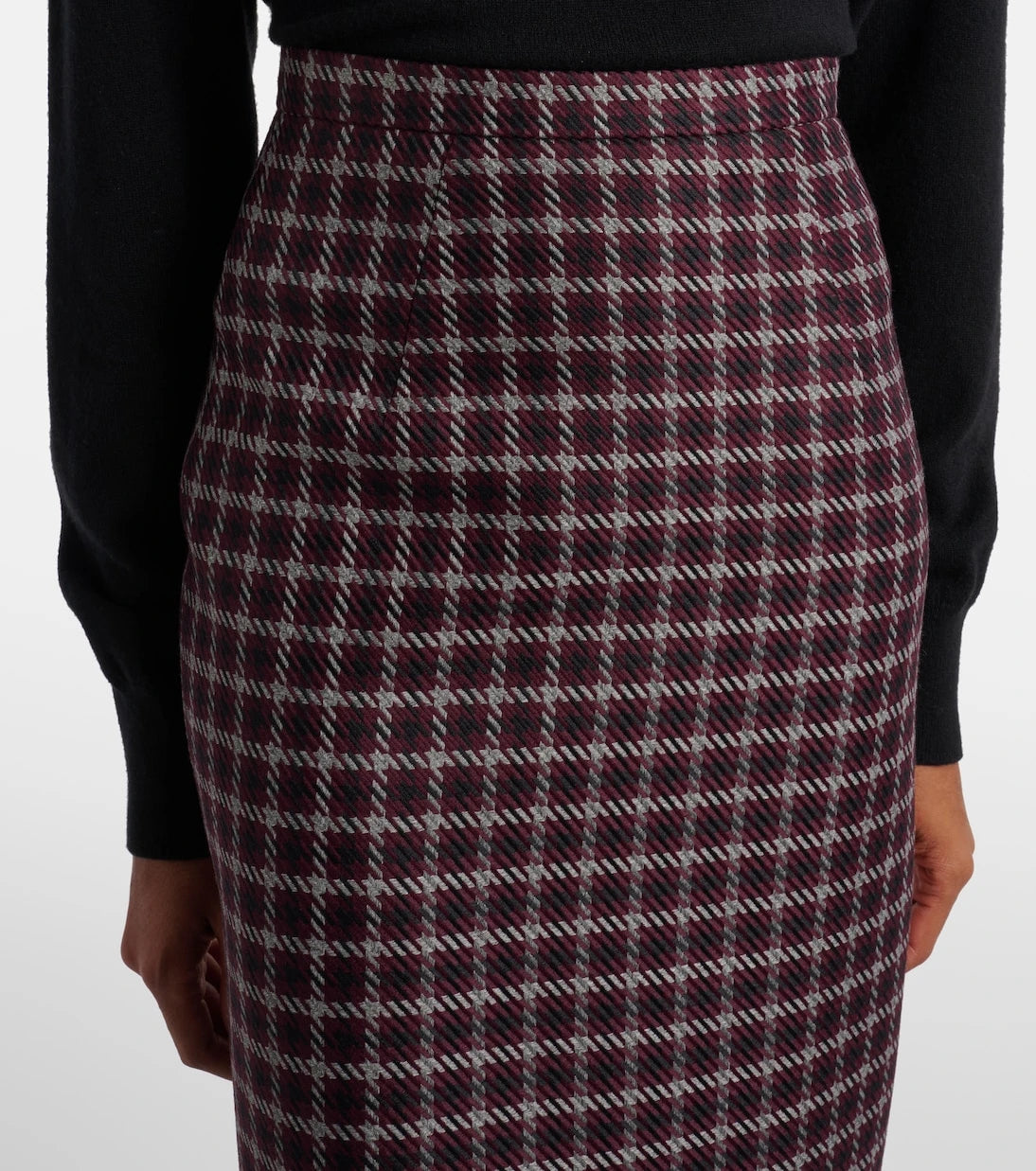 Emilia Wickstead - Lorelei houndstooth genzianella pencil skirt