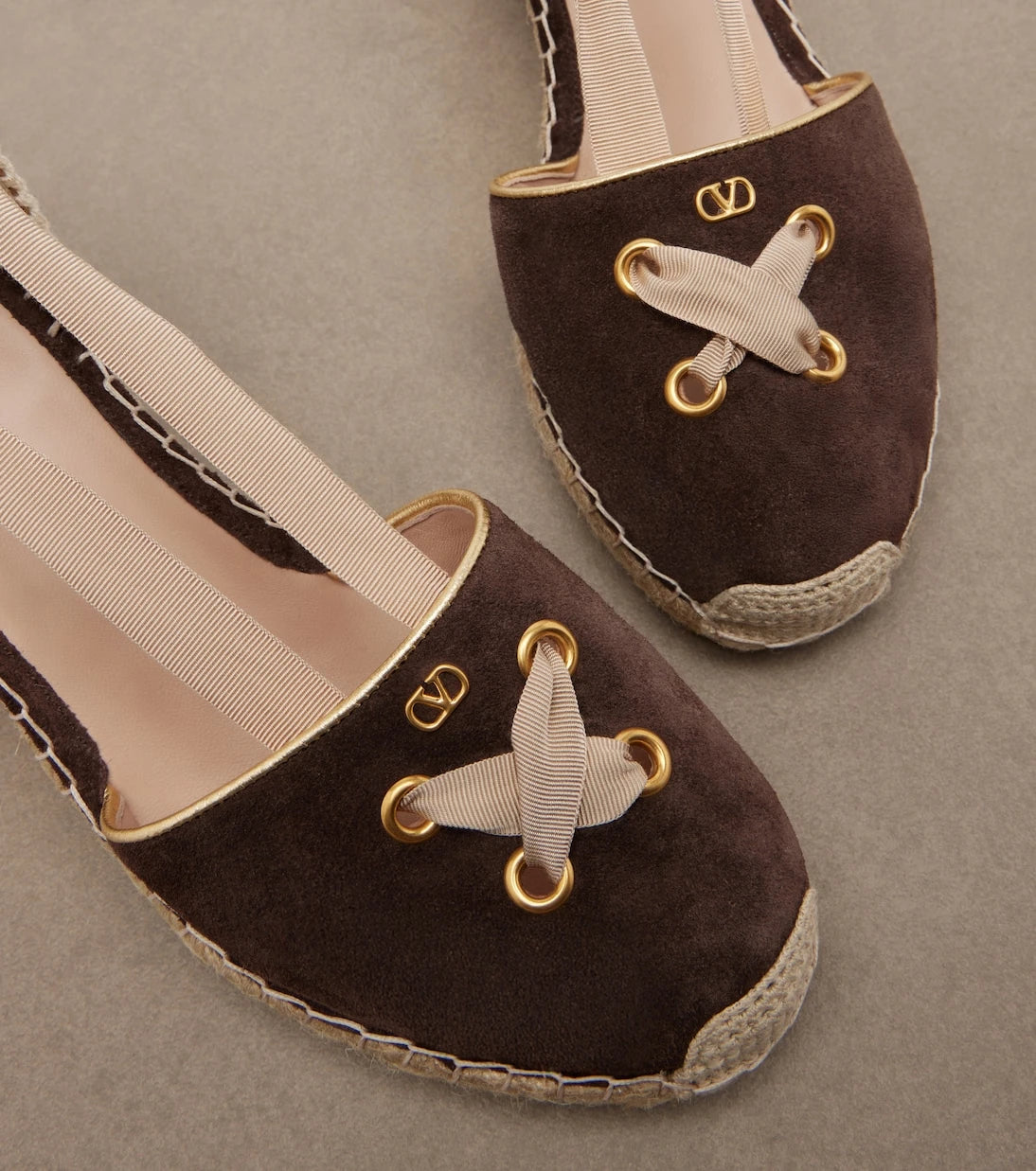 Valentino Garavani - VLogo suede espadrille wedges