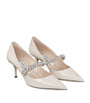 Jimmy Choo Neutral Bing 65 Leather Embellished Pumps