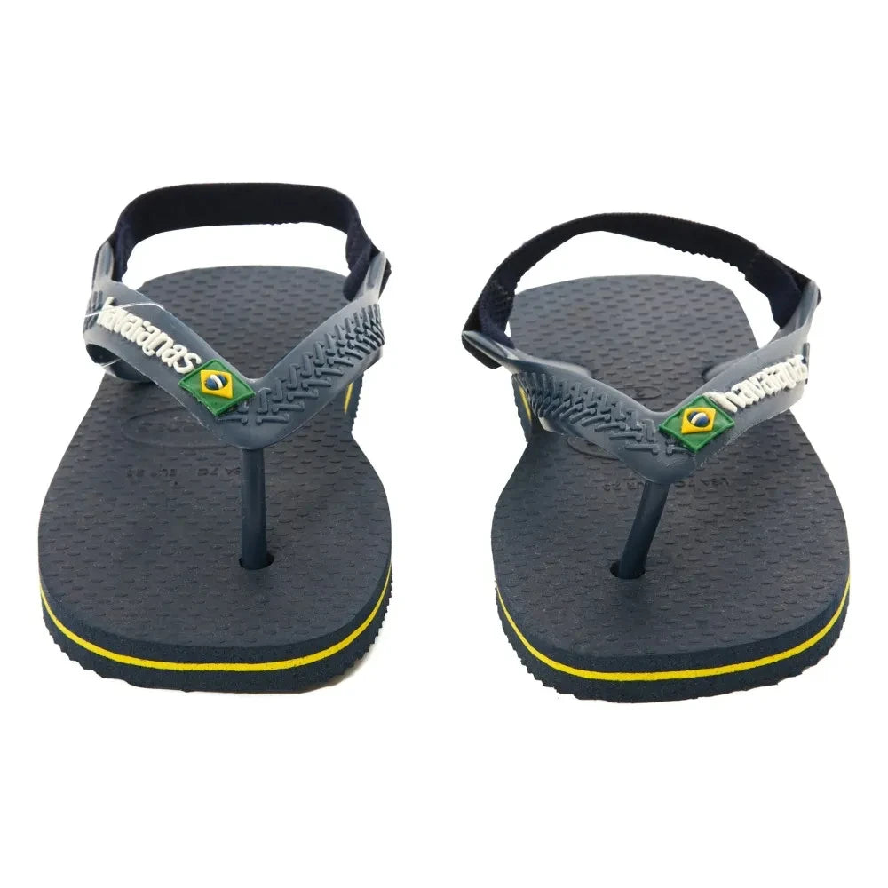 Havaianas - Logo Brasil Baby Flip Flops | Midnight blue