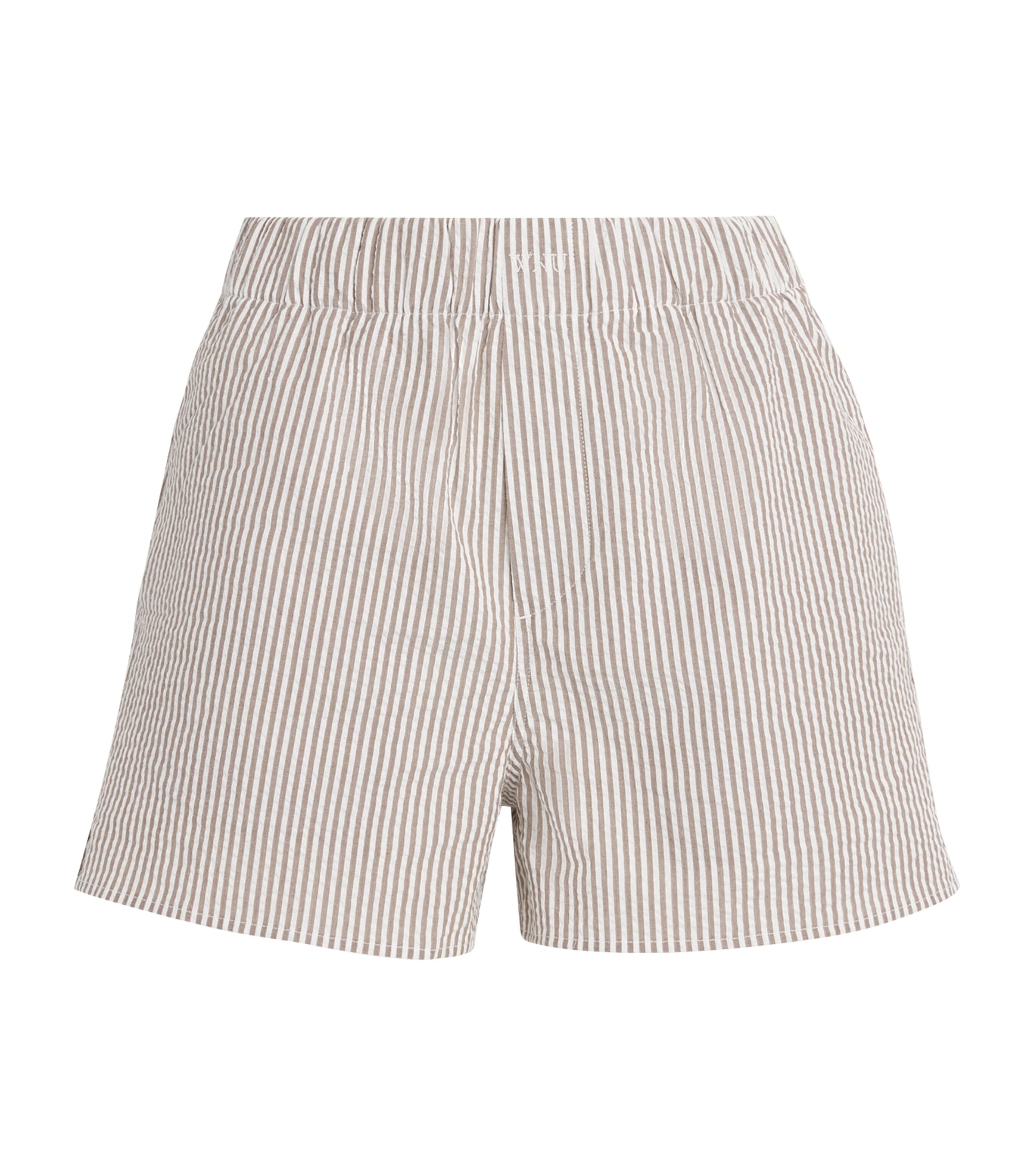 Cotton Striped Seersucker Boxer Shorts