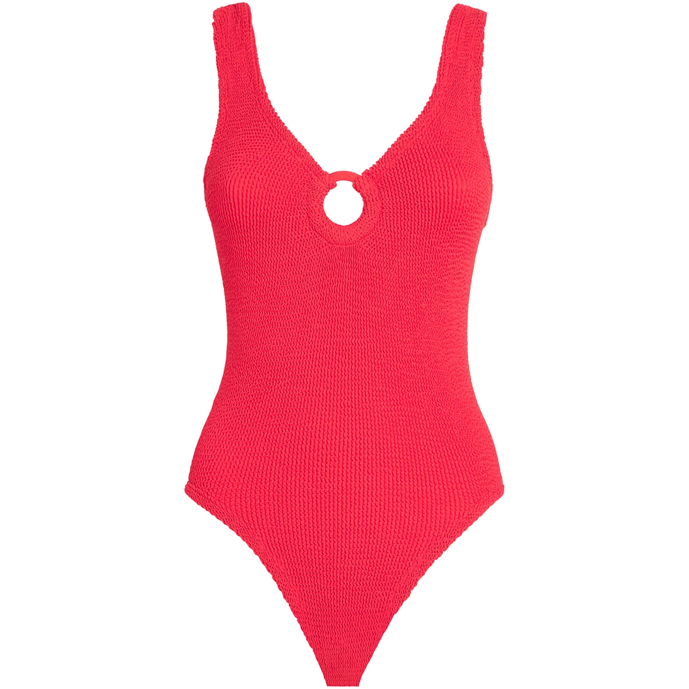 Red Celine Plunge Swimsuit