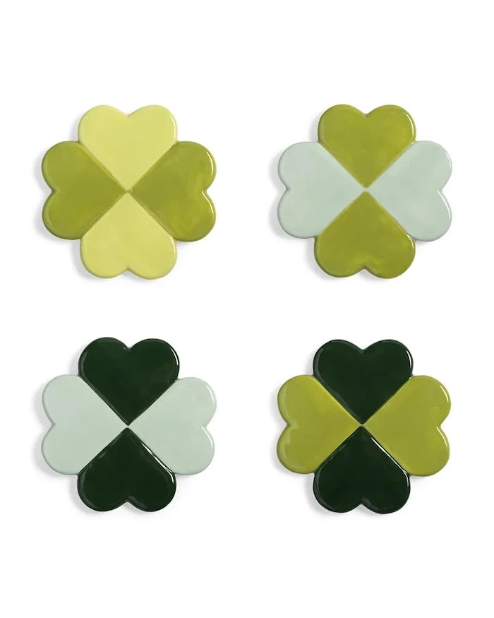 &k amsterdam lucky clover 4'lü bardak altlığı seti